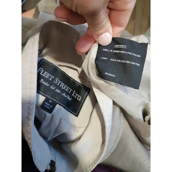 Fleet Street Rain Light Jacket Sz Med Green Womens Full Zip + Snaps Zip Pockets - Picture 5 of 7